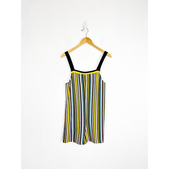 Zara Knit Multi Color Striped Romper Small Sleeveless Bohemian Lightweight - Picture 3 of 14